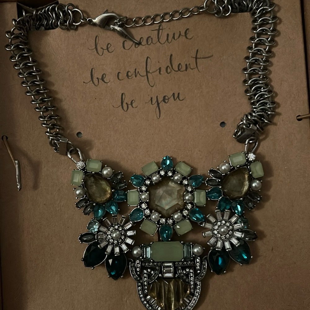 Chloe + Isabel Teal, Mint & Silver Statement Necklace